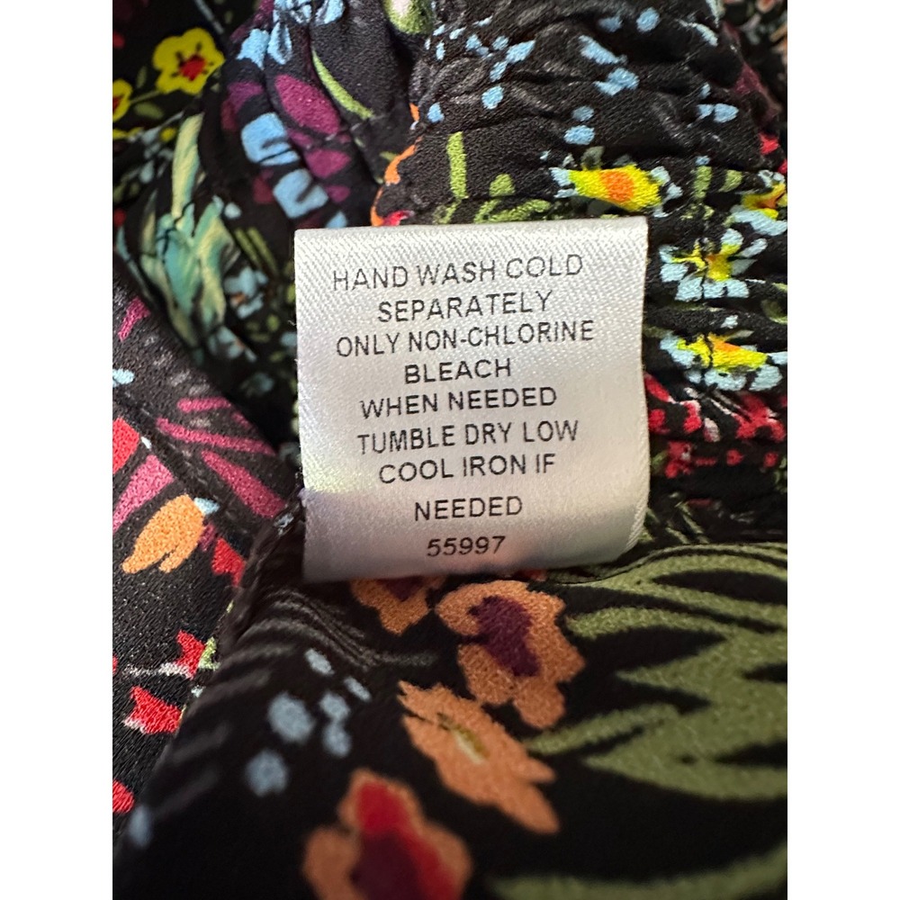 Baltic Born Lena Tiered Midi Dress Floral Black XS Cottagecore Wedding Guest - Picture 13 of 13